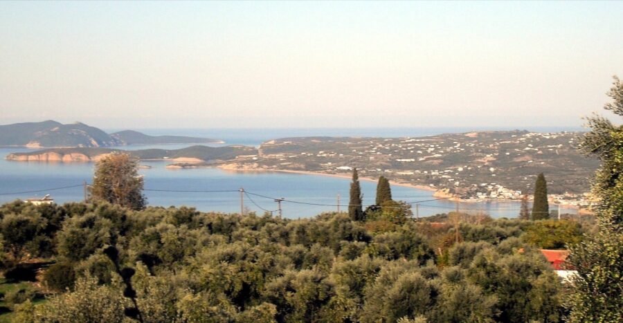 Evening light over the bay at Finikounda
